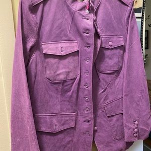 Twiggy suedes leather jacket Purple size 1x  Never worn